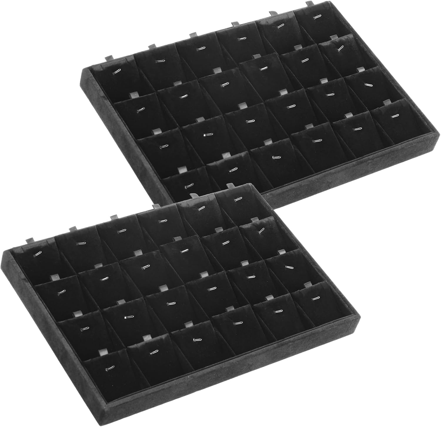 ASelected 2PCS Velvet Drawers Jewelry Display Tray for Earrings Display