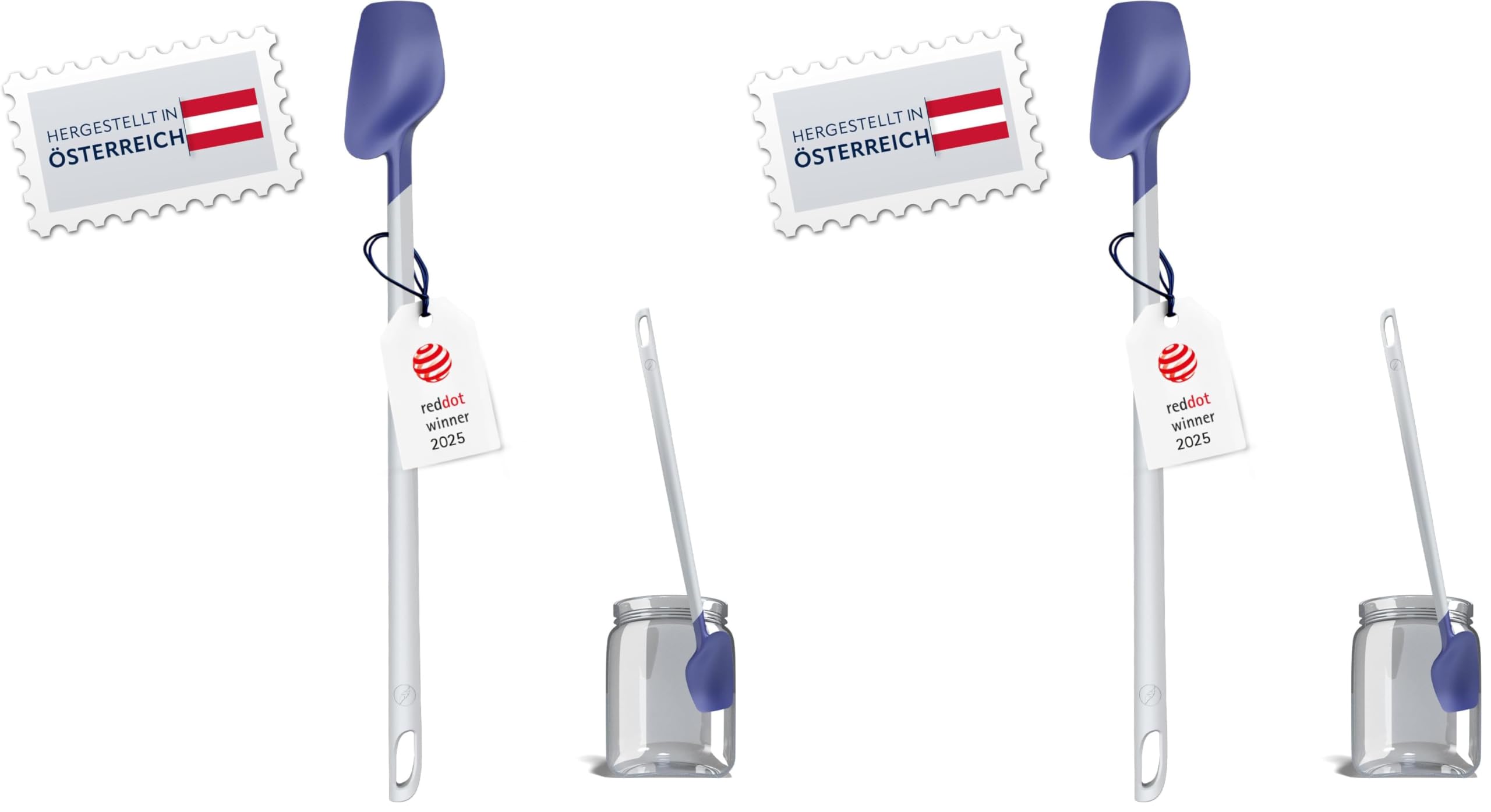 SIOUX Restelöffel Tenya, Premium Silikon, BPA-frei, Flexibel Spülmaschinenfest (royalblau und grau) (Packung mit 2)