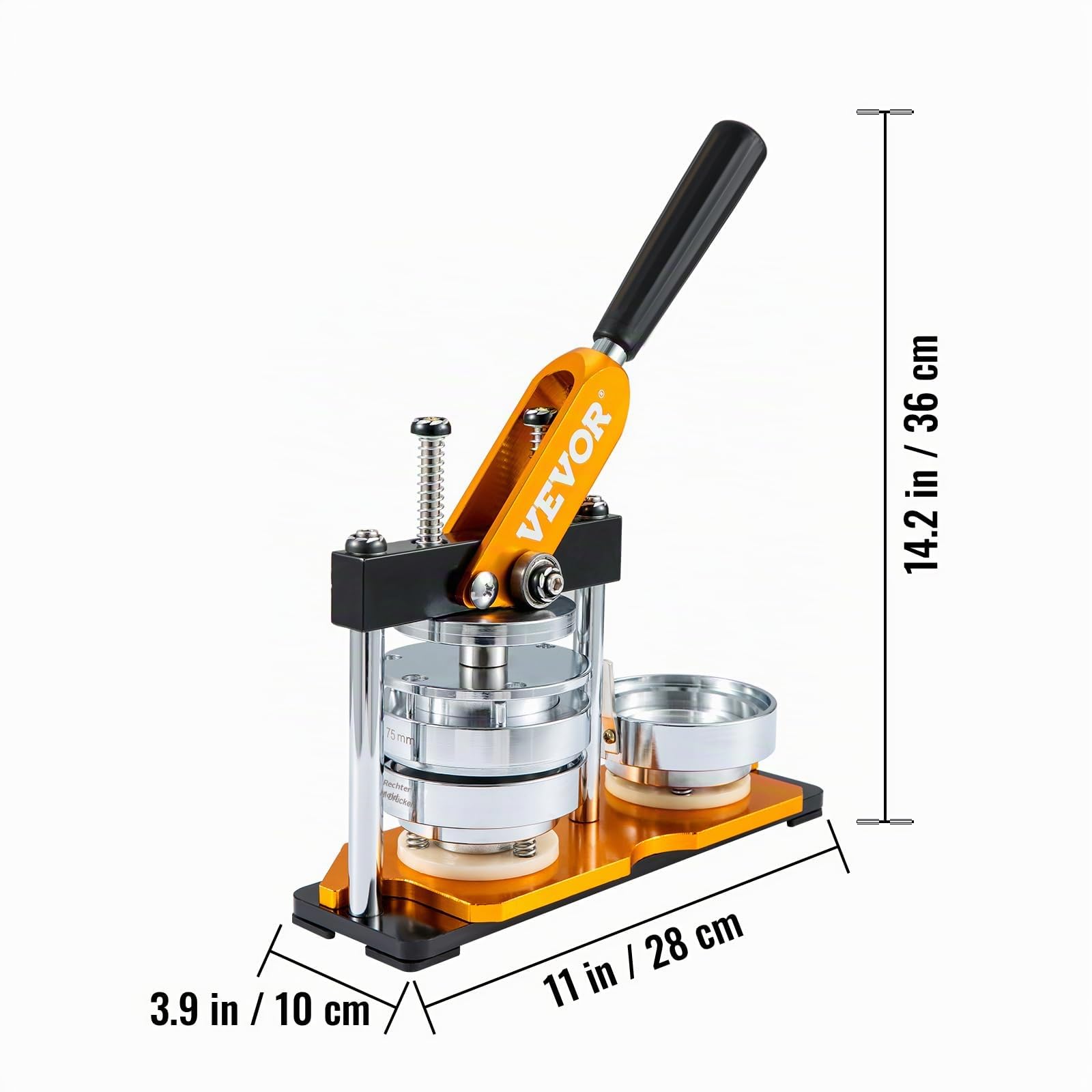 VEVOR Knopfmacher-Maschine, 75 mm Größen Abzeichen-Stanzer-Set, Kinder DIY Geschenke Pin Maker, Knopfherstellung Zubehör mit 100 Stück Knopfteilen & Kreisschneider & Zauberbuch