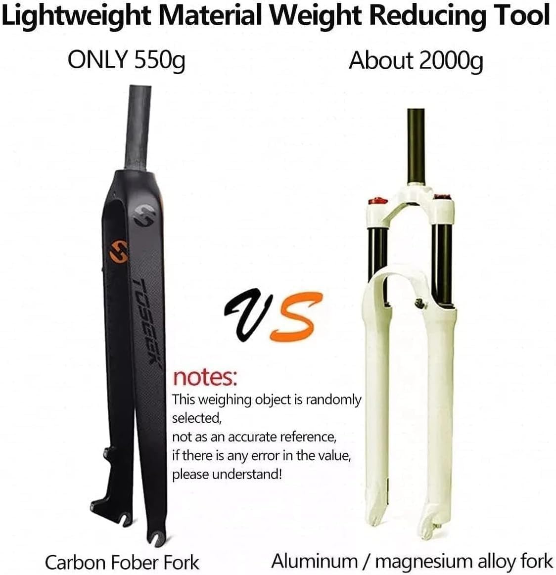 Bicycle Rigid Fork, 3K Full Carbon Front Forks, Disc Brake, Hard, Accessories, Straight, 26/27.5/29 Inch(B,27.5)