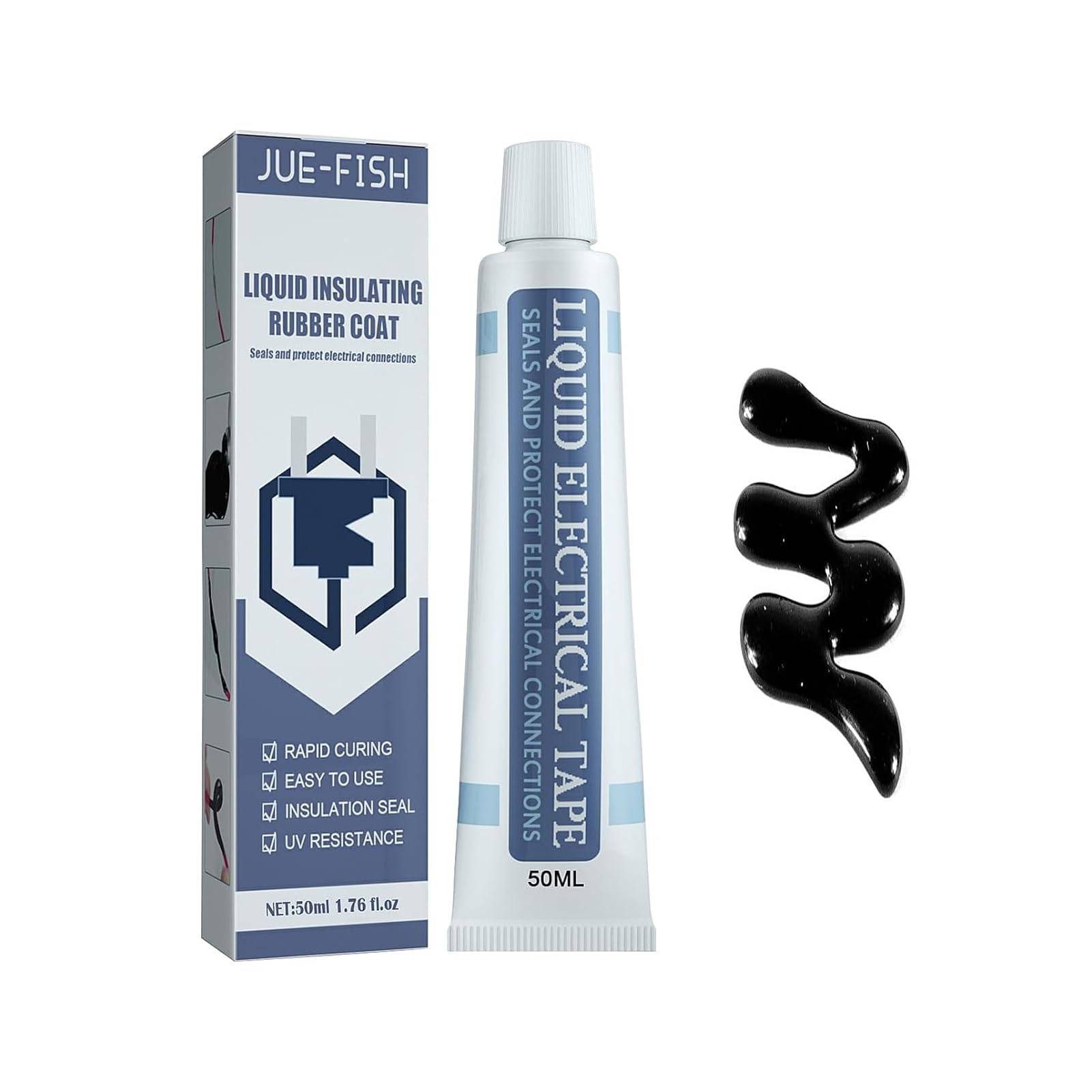 Rivestimento In Gomma Isolante Liquido, Nastro Elettrico Liquido, Colla Isolante Liquido Impermeabile Ad Asciugatura Rapida, Colla Ignifugo Resistente alle Alte Temperature-50ml. (Nero)