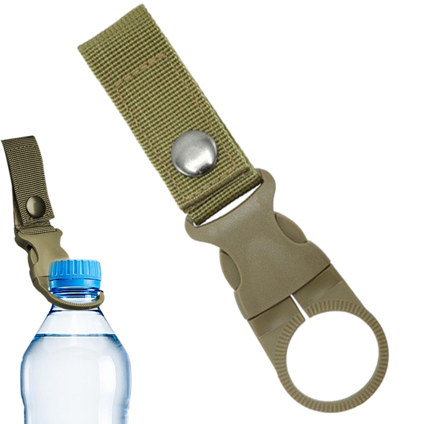 PLABBDPL Nylon riem flessenhouder clips, 2 stuks flessenhouder riem, karabijnhaak, sleutelhaak, waterflessen, gespen, houder, haak, flessenhouder, karabijnhaak voor kamperen, wandelen, reizen, vissen