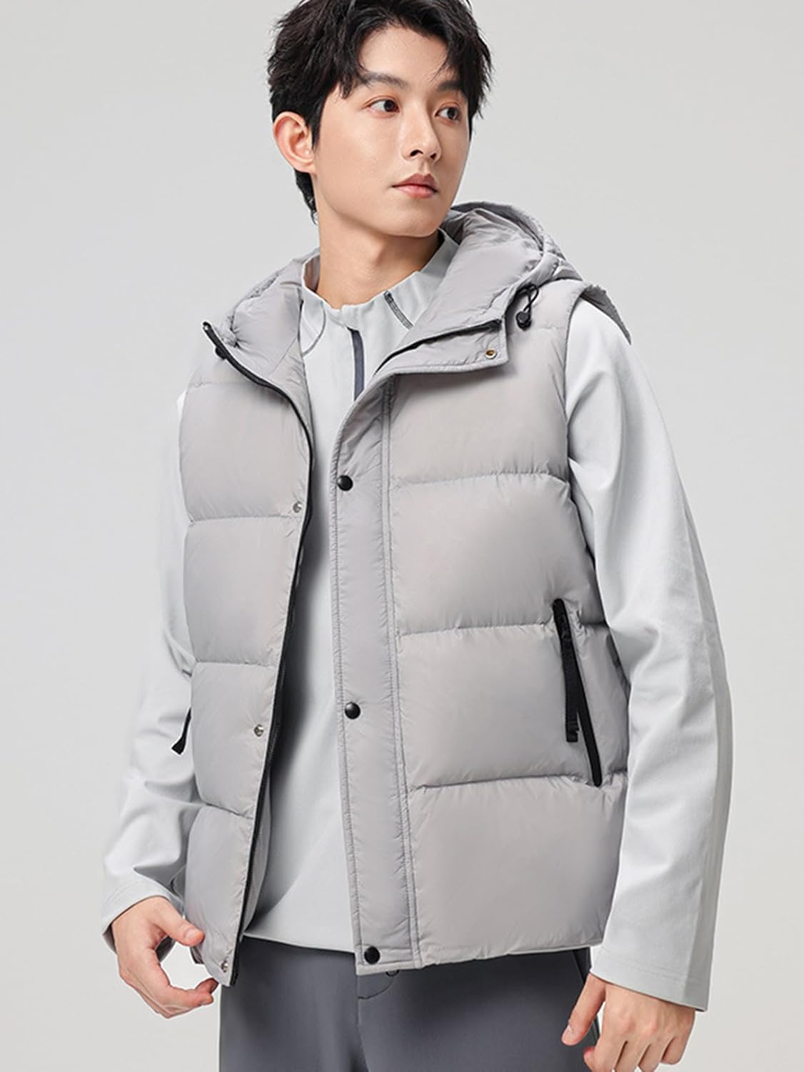 [lsjdln] べスト ダウン メンズ アウター ダウンべスト フード 防寒着 軽量 男性 紳士服 撥水 ファッション あったか