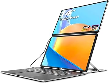 شاشة KEFEYA المحمولة لتوسيع شاشة الكمبيوتر المحمول، شاشة سفر مزدوجة ثانية بدقة FHD IPS 1200P مقاس 14 بوصة للكمبيوتر المحمول