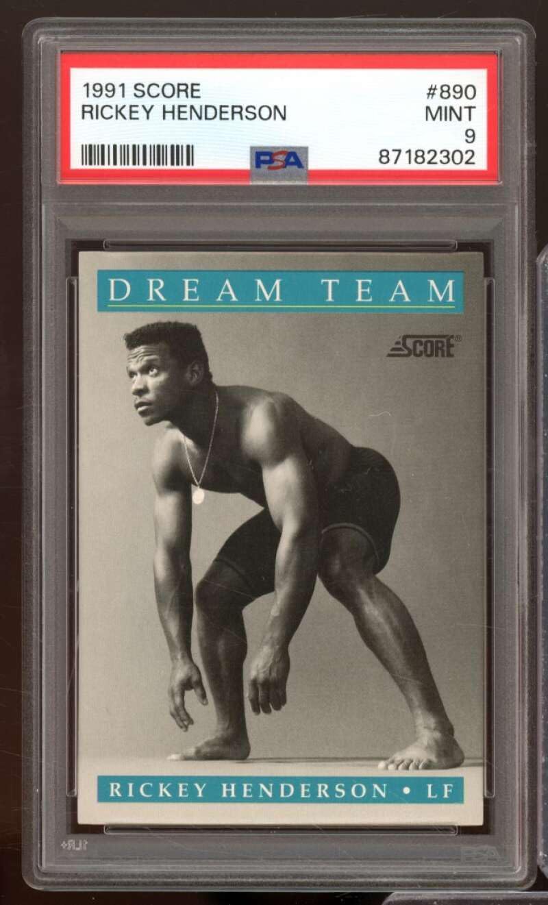 Rickey Henderson Card 1991 Score #890 PSA 9