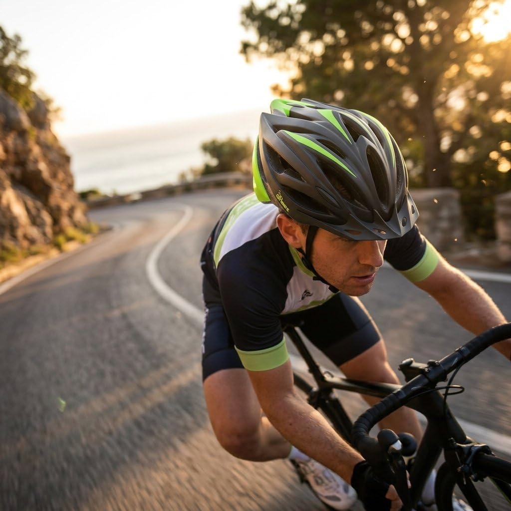 Kask ON BIKE M Energy Rozmiar M 55-59 cm Kask MTB i szosowy - 240 g Lekki z daszkiem, systemem regulacji koła i 21 otworami wentylacyjnymi