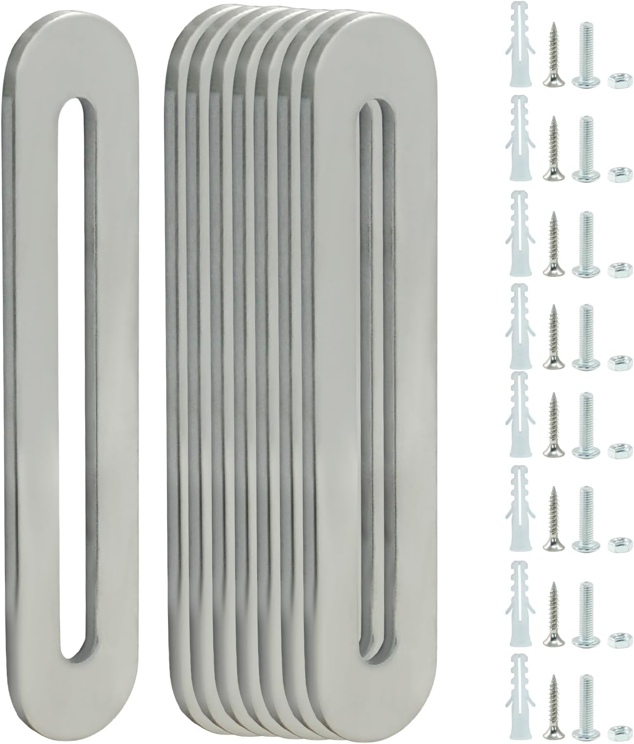 8Pcs Adjustable Flat Mending Plate 90mm/3.54 Inch, Silver | Straight Adjustable Corner Braces, Stainless Steel, Flat Brace Brackets, For Wood Furniture Holder