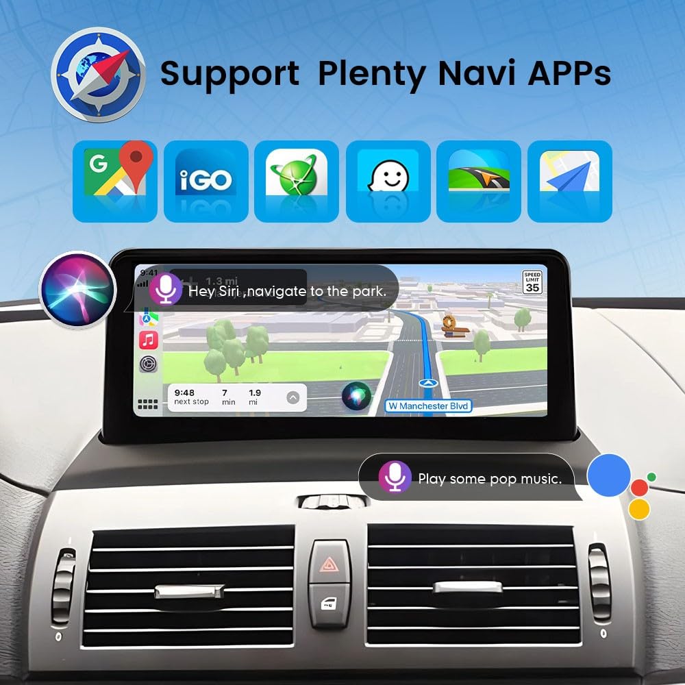 Coche CarPlay Android Auto Navegación Estéreo Pantalla Táctil GPS para BMW X3 E83 2006-2011 CCC/OEM NO Screen 10.25" Radio Display IPS Headunit Tablet Reproductor Multimedia