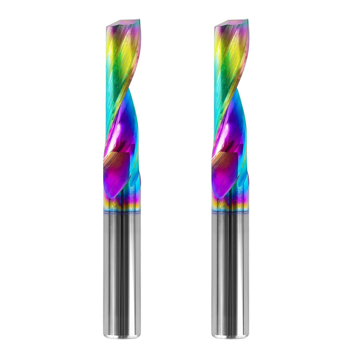 SpeTool Lot de 2 fraises en aluminium - 6 mm - Tige fraise VHM - Longueur de coupe : 22 mm - Avec revêtement DLC CNC - Pour aluminium, acrylique, laiton