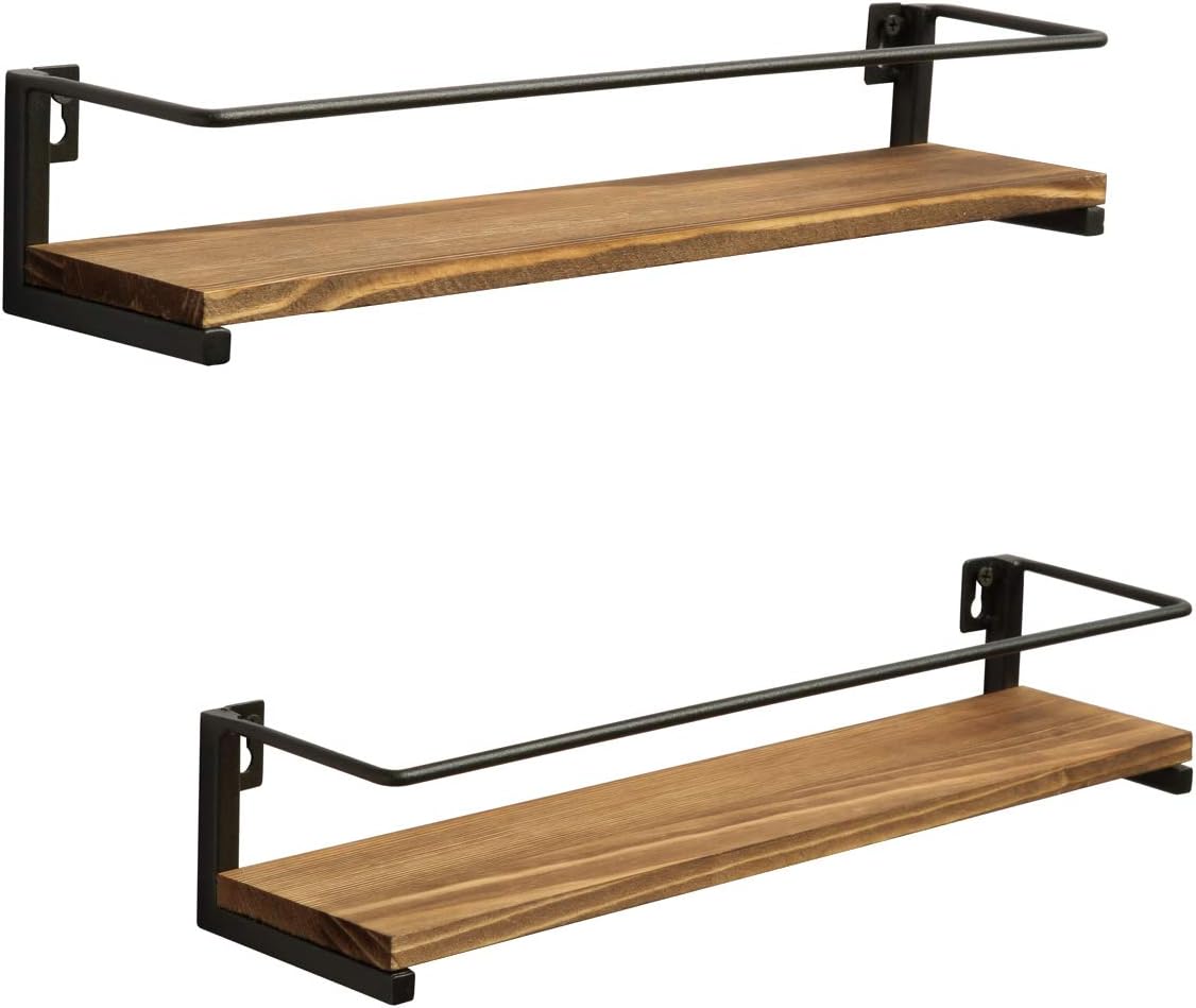 OROPY Spice Rack Wall Mounted, Rustic Wood Hanging Spice