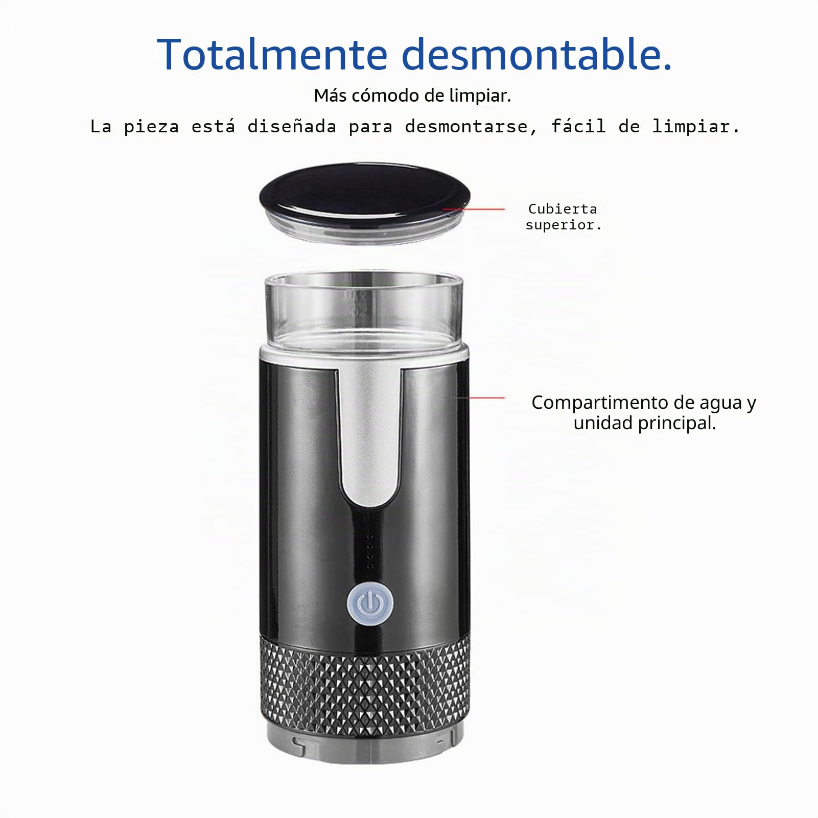 Cafetera portátil mini, inalámbrica, recargable tipo C, con batería de 1200 mAh, ideal para viajes y camping. Compatible con cápsulas K-Cup y café americano.