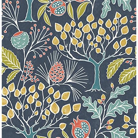 NuWallpaper NUWALL 2018 Groovy Garden Navy thumbnail