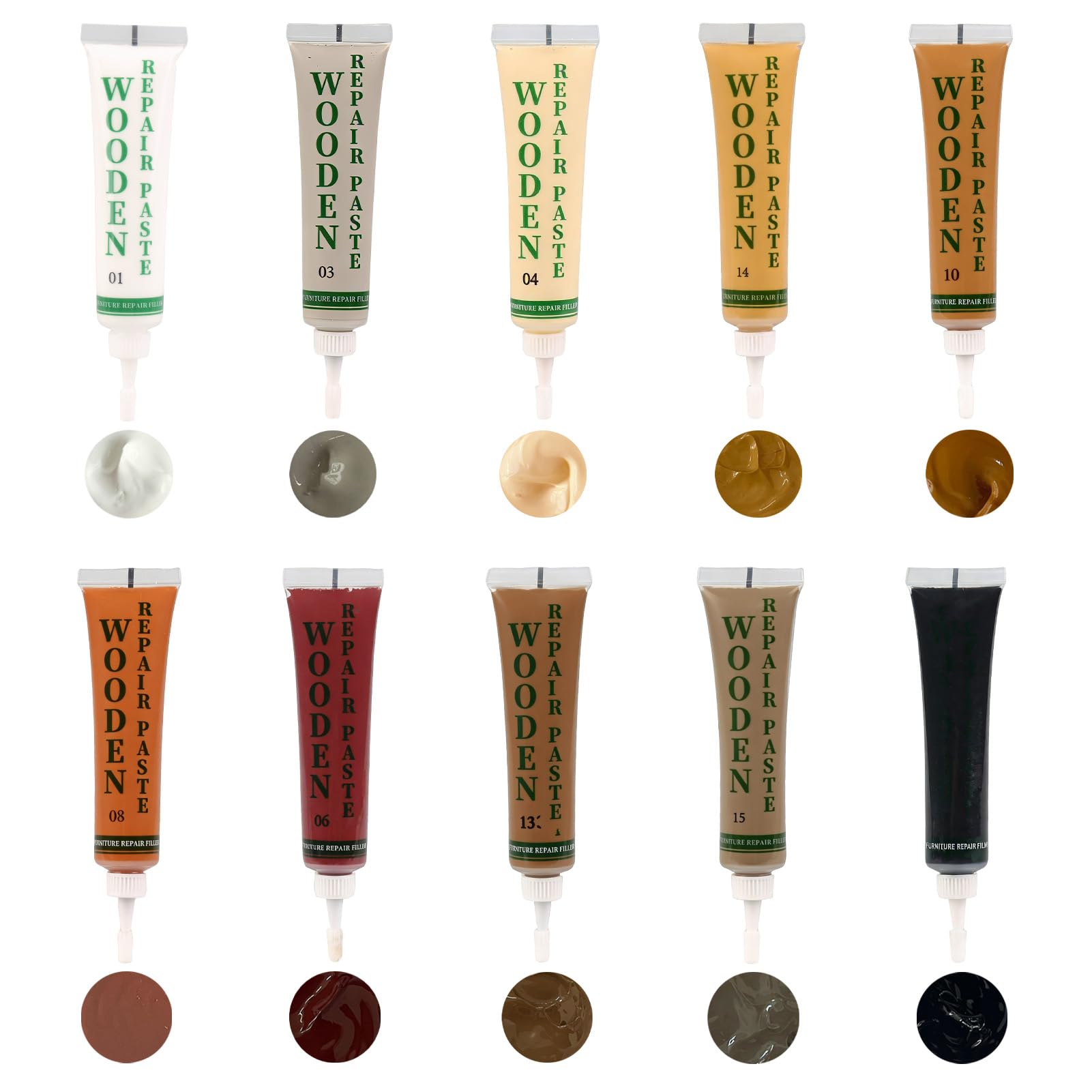 Laminate Floor Repair Kit Wood Filler, Oak Wood Furniture Scratch Repair for Scratches Cracks Holes, Easy to use (10Multicolored) โ image 1