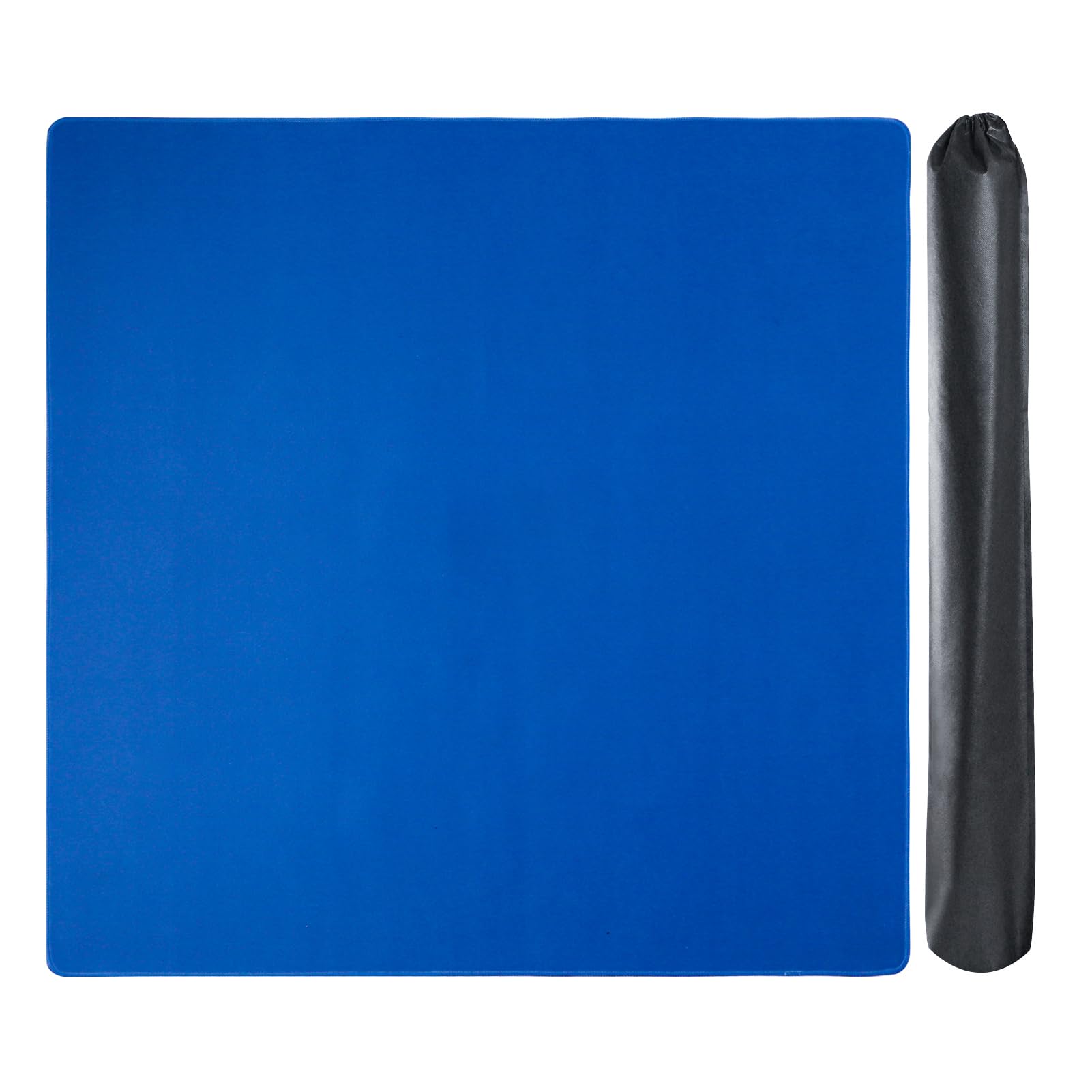 GUSTARIA Large Mahjong Mat with Black Carrying Bag (Blue,31.5 inches), Anti Slip and Noise Reduction Table Cover for Mahjong, Poker, Card Games,