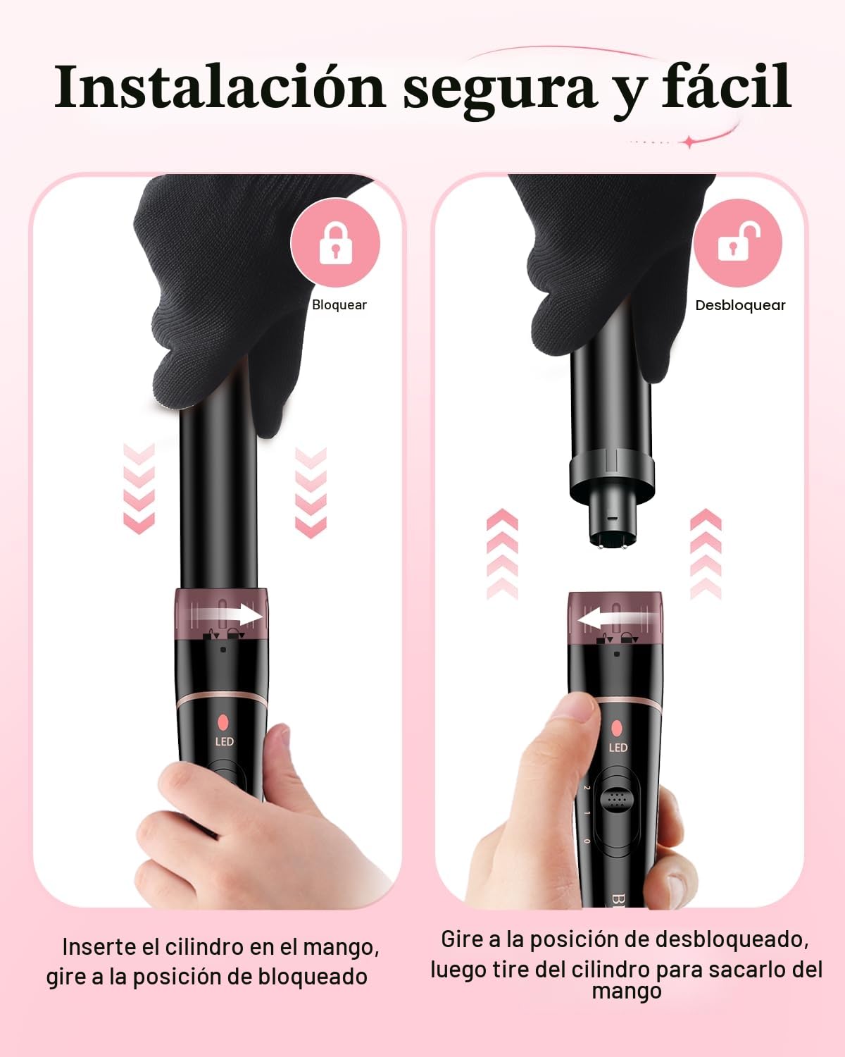 BESTOPE PRO 6 en 1 Rizador de Pelo, Ondas 10-32mm, Calentamiento Rápido 30s, 2 Temperaturas, Apagado Automático 60min