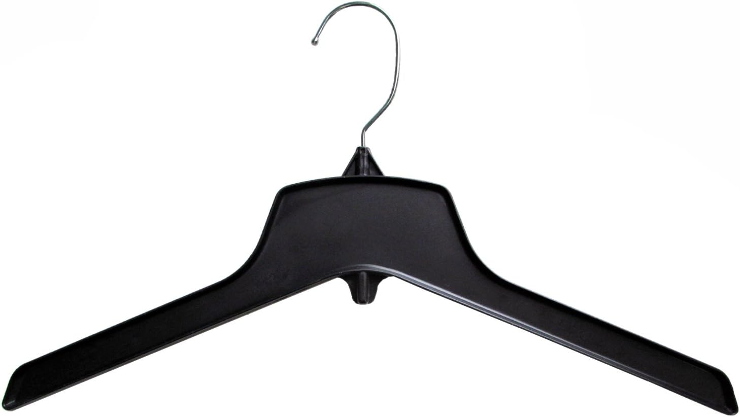 Hanger Central Heavy-Duty Black Plastic Closet Coat Hangers, 15 Inch, 10 Pack