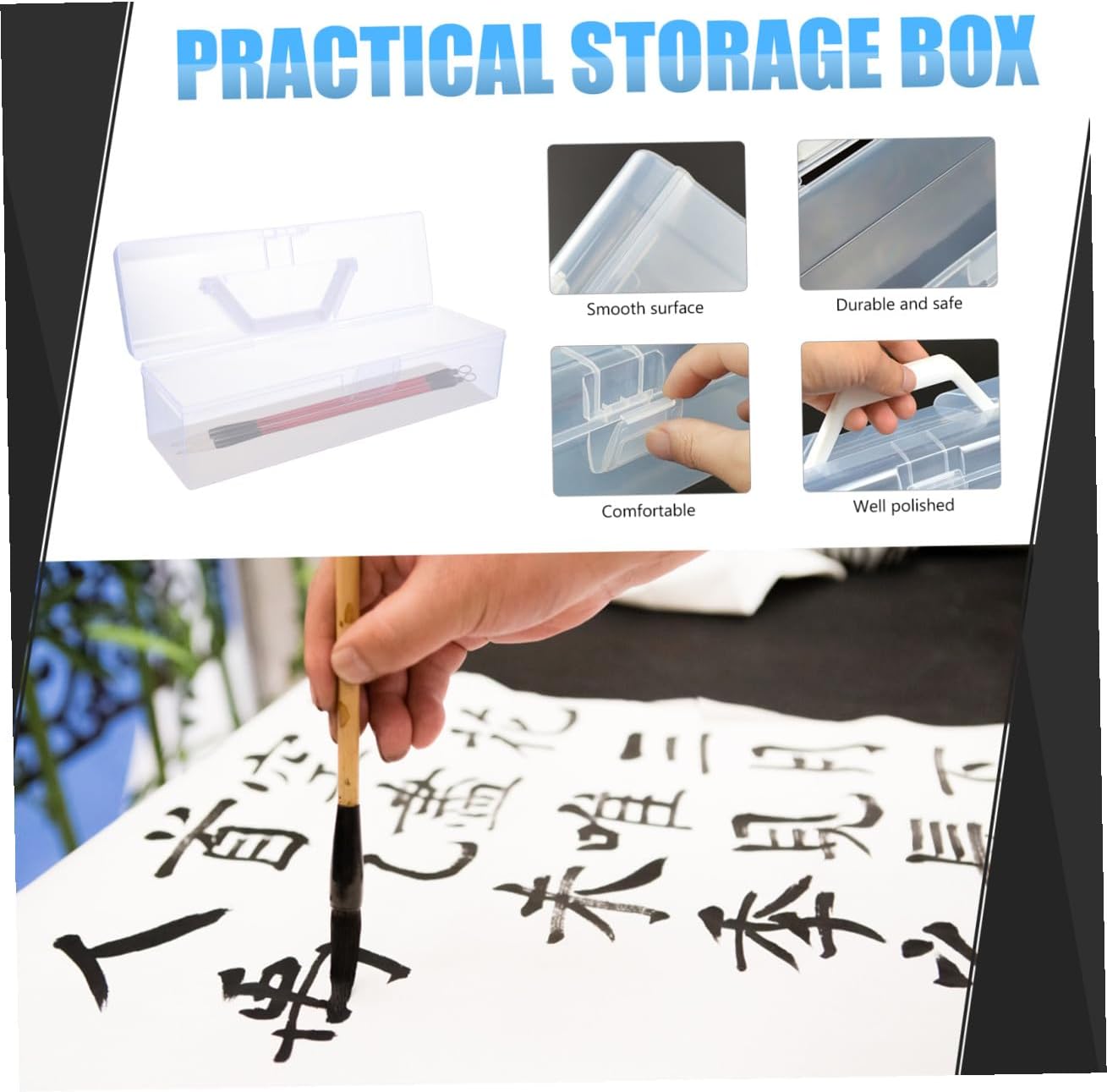 2pcs Art Painting Tool Storage Box and Organizer for Calligraphy Supplies Smooth Convenient Storage Cases for Artists and
