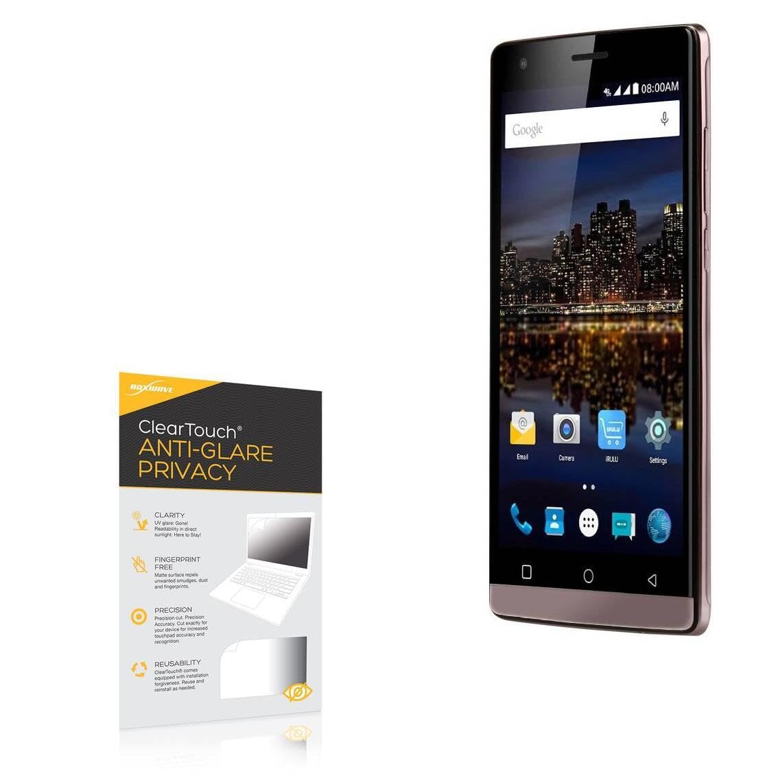 BoxWave Screen Protector Compatible with iRulu V4 - ClearTouch Anti-Glare Privacy (2-Pack), Privacy Screen Protector Flexible Film Anti-Glare