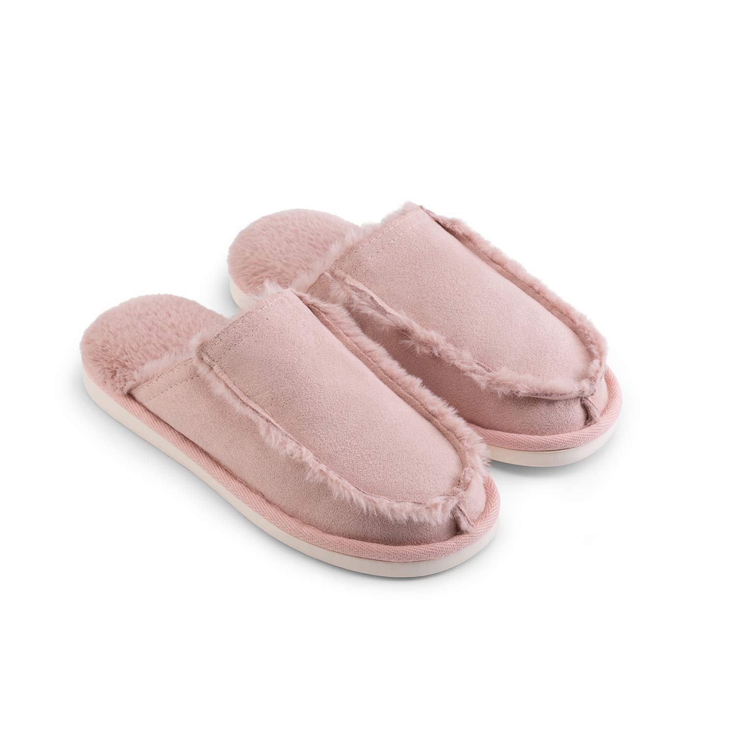 Crazy LadyWomen's Men's Fuzzy Fluffy Furry Fur Slippers Flip Flop Winter Warm Cozy House Memory Foam Sandals Slides Soft Flat Comfy Anti-Slip Spa Indoor Outdoor Slip on