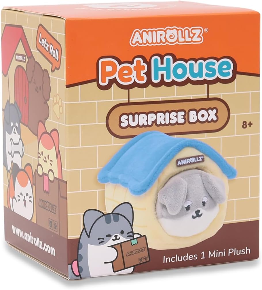 Anirollz Mini Plush Pet House Surprise Box – Cute Character Mystery Blind Pack Collectible Soft Toy