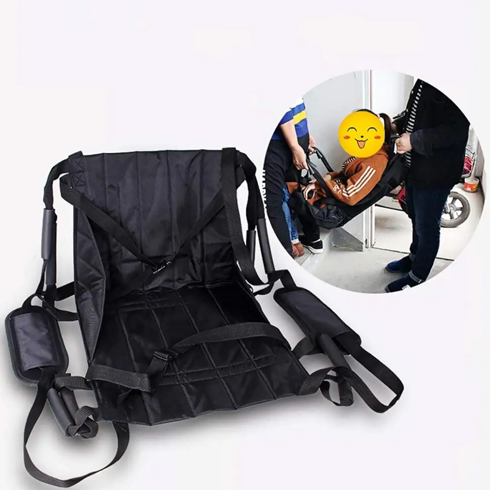 Cinturón de transferencia para pacientes, correa de elevación para personas en movimiento, soporta más de 150 kg, ideal para personas débiles y postradas en cama, enfermedades, discapacidad, mujeres
