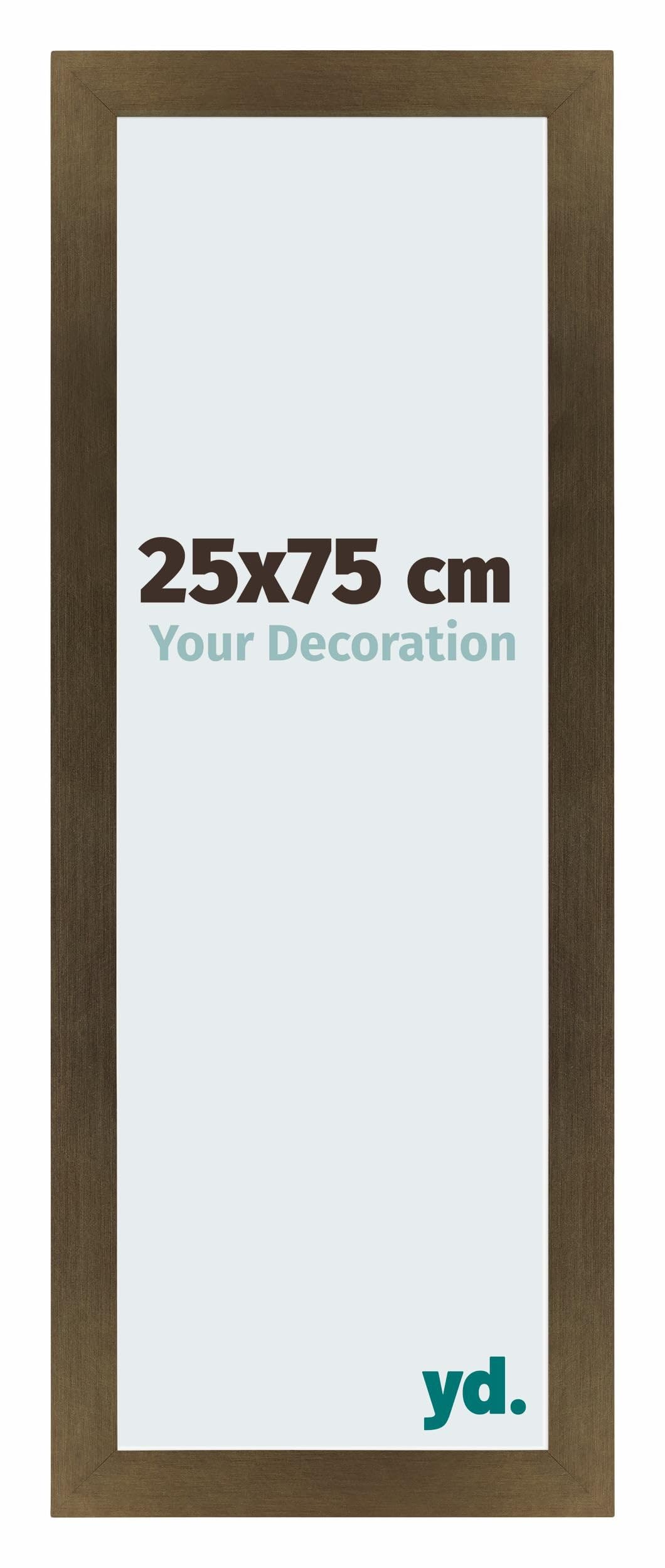 Your Decoration - Picture Frame 25x75 cm - Bronze Design - Decorative Wall Frame in MDF with Antireflection - Frame 25x75 - Mura