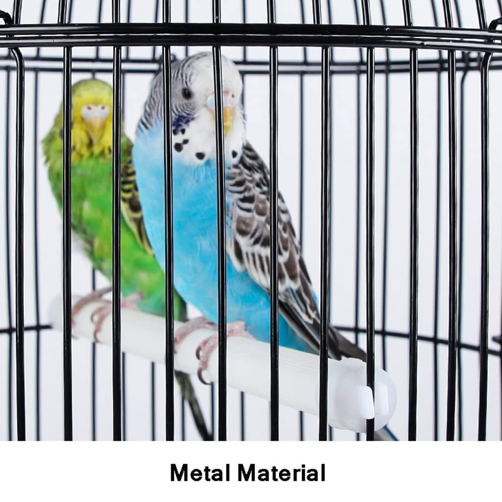 La Jaula De Pájaros Portador de pájaro hecho a mano Metal Acero inoxidable Caja redonda Parrot Pearl Pájaro Jaula Creativa Aleación de seda Jaula de pájaros con escalera colgante Juguete 75 cm Jaula P