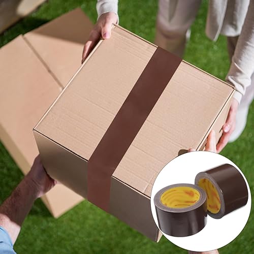 EXCEART 2 rollos de cinta adhesiva impermeable marrón, 2.36 pulgadas x 59 pies, cinta de tela resistente para unir alfombras, sellar, reparar y