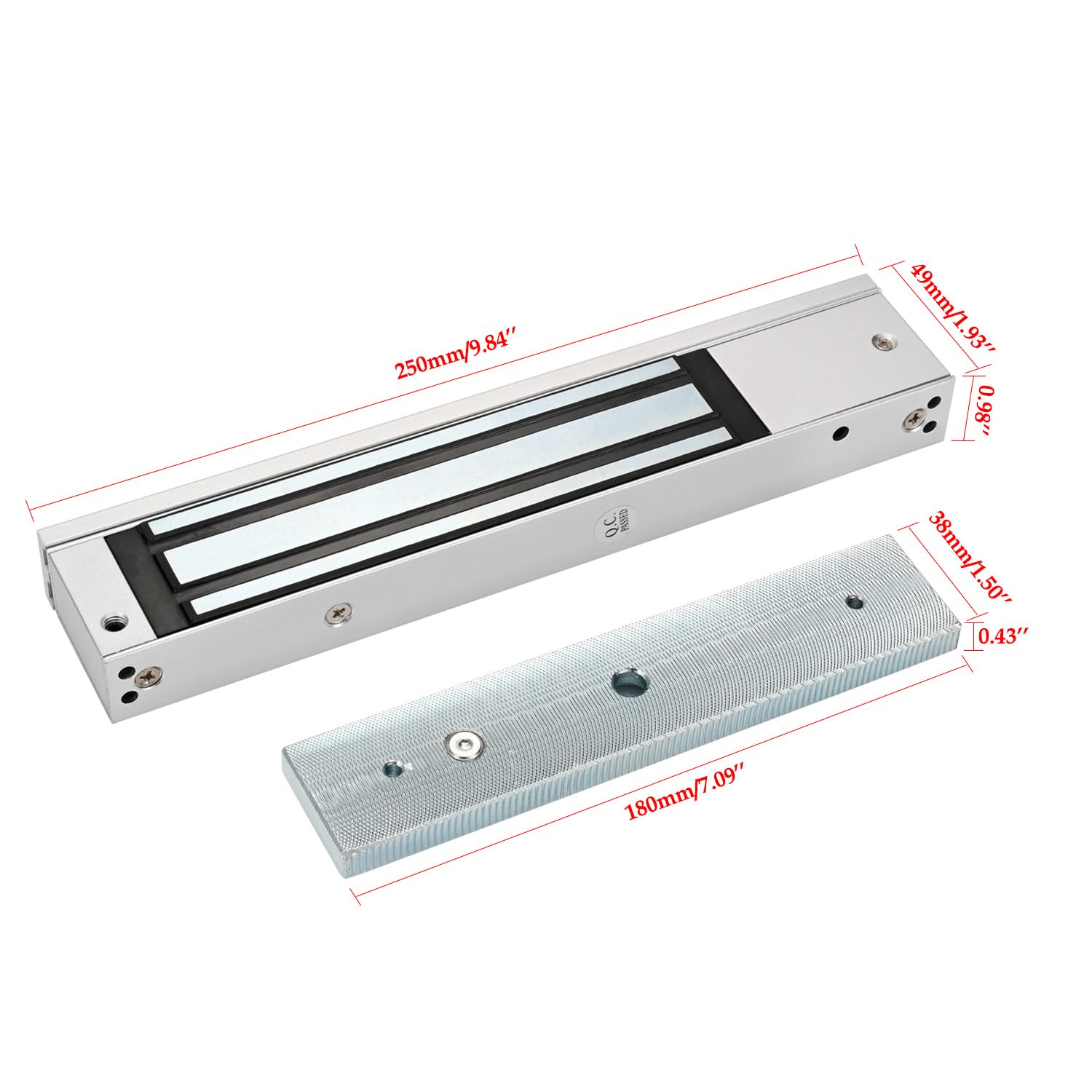 DC12V Magnetisch slot 1000KG Elektrisch valdeurslot Inductiepoort Toegangscontrole, geschikt voor alle deurtypen voor huisbeveiliging