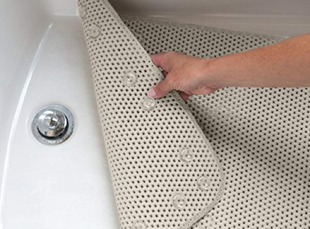 Deluxe Bathtub Mat Non Slip, Soft Foam Bath Mats for Bathroom Tub Bathtub Mat with Drain Holes, Suction Cups- 36” X 17” - Grey - Image 3