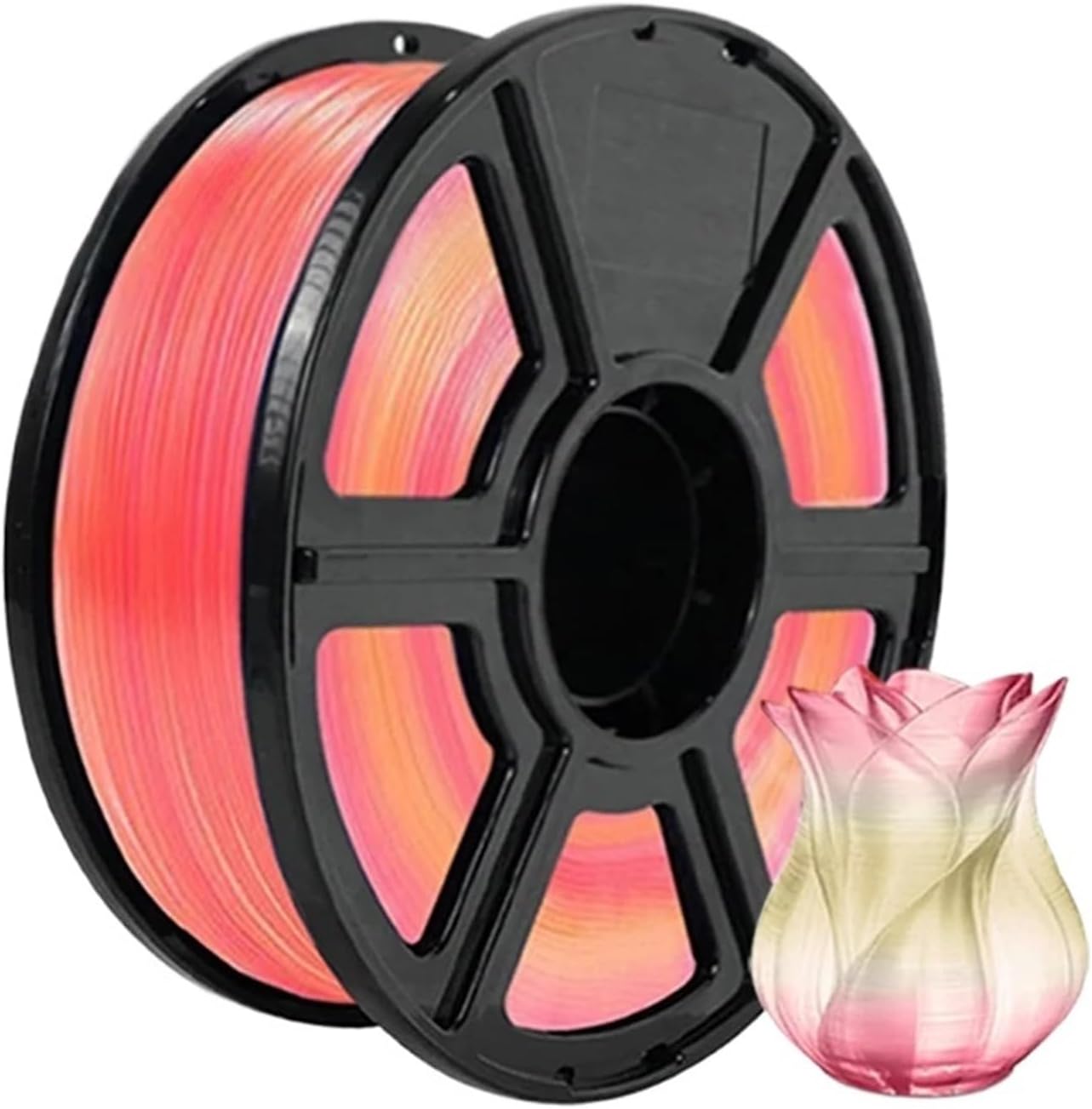 250g/1Kg PLA Transparent Purple Red Gradient Filament 1.75mm Yellow Orange Crystal Blue Green 3D Printer Material(Redyell Gradient B)