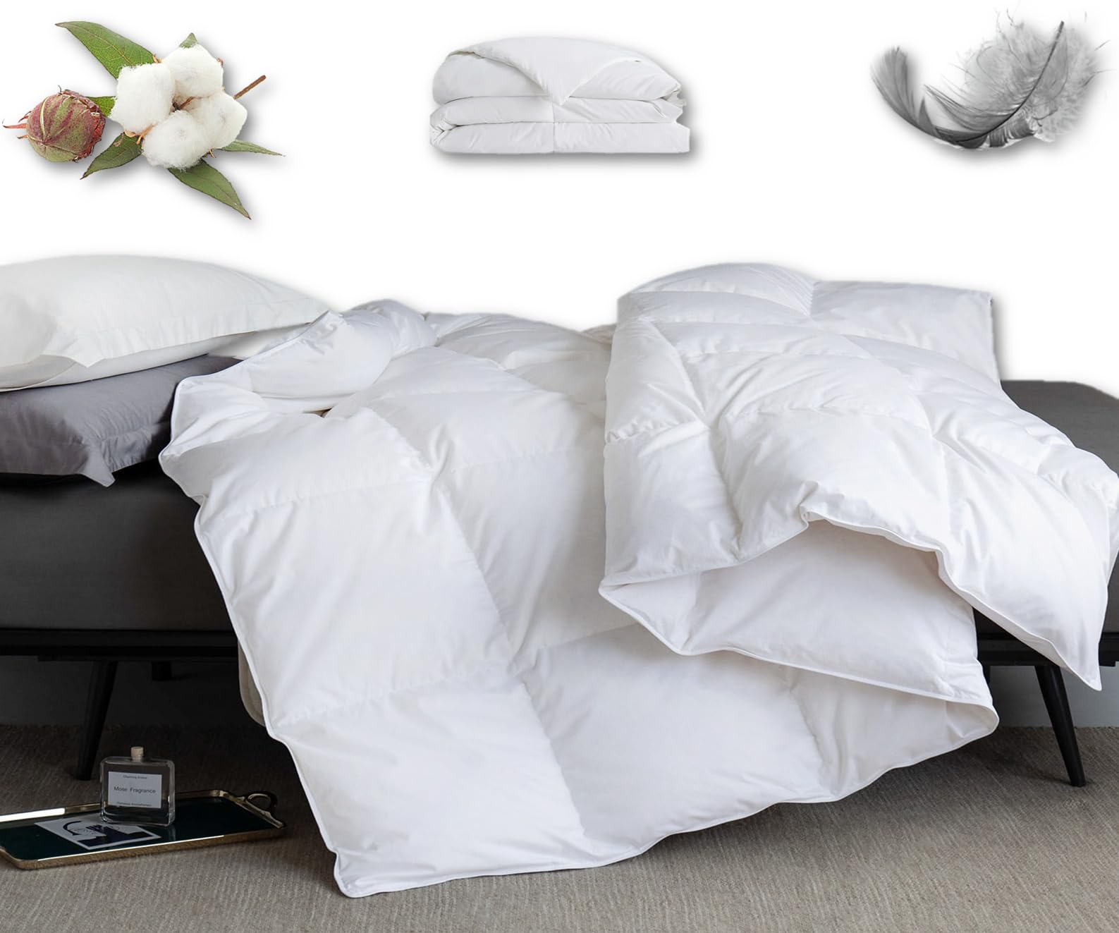 TheWhiteWater Limited 100% Natural Duck Feather Duvet – BED size – Duck Feather 85% and Duck Down 15% - 15 TOG Quilts – Super King Quilts — Hotel Quality Duvets (Single, 15 Tog)