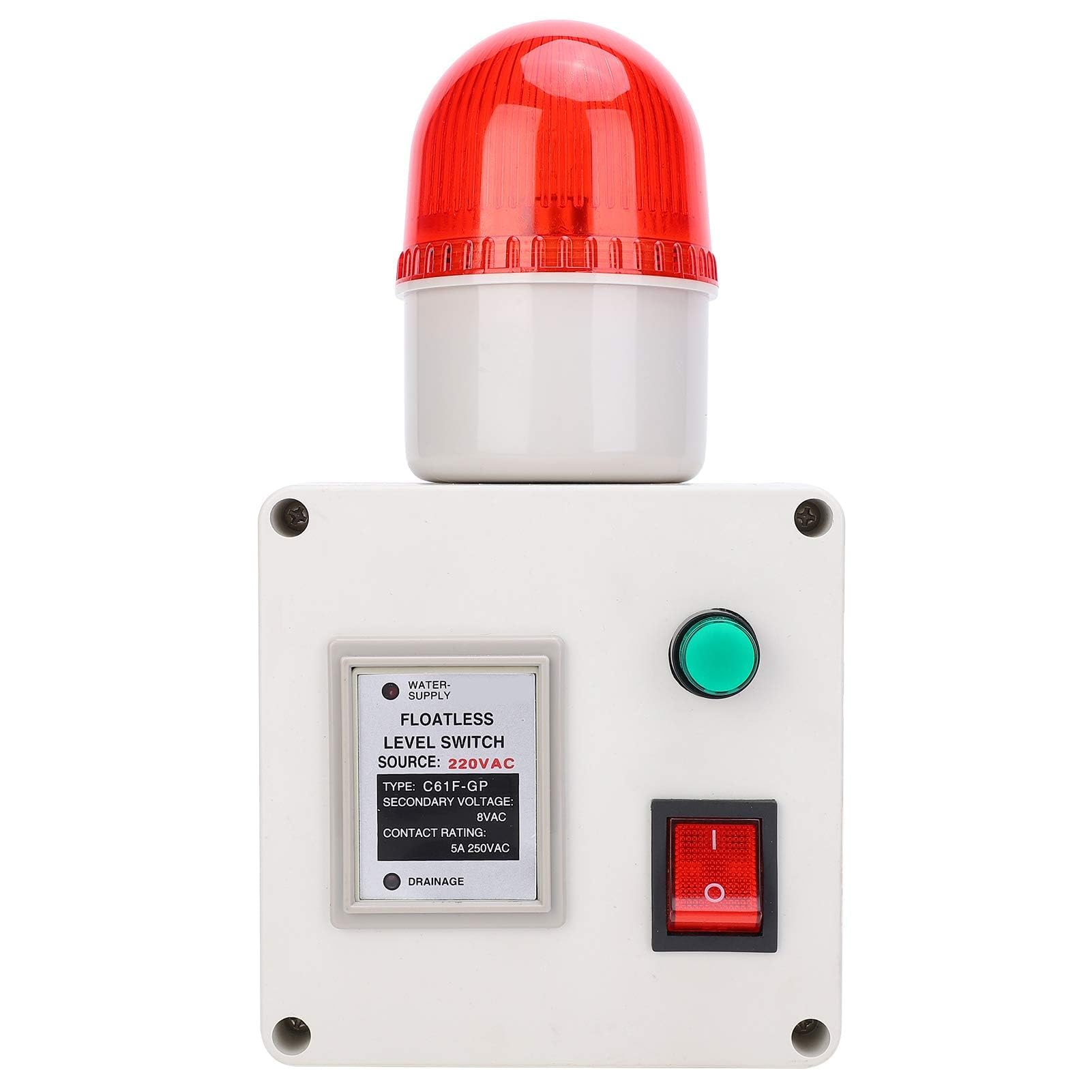 Interrupteur de Niveau d'eau, Capteur de Niveau de Liquide Bas, ContrôLeur D'alarme de Manque d'eau 90 DB avec Silencieux Prise UE 220 V, avec Résistant à La Corrosion
