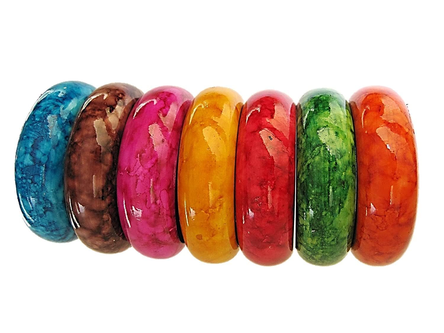 Boscaiola24 Wooden Bangle Bracelet Set for Women Multi Stacking Wide Bangles Indian Bollywood Chunky Bangle Bracelets Ethnic Glossy Textured Bracelets Wedding Outfit Jewelry Multi Color (10 Pcs) (B0CM4H98MM) Amazon Price History, Amazon Price Tracker