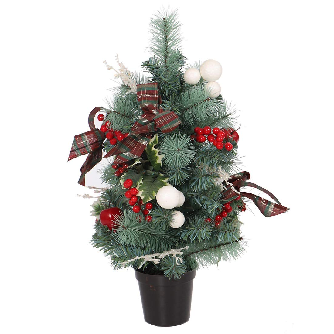 CapCaptainChristmas tree mini encryption simulation apple flocking Christmas tree potted decorations Christmas day room desktop props ornaments 60cm green