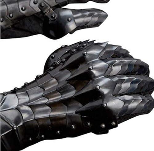 Miniatura 3 de Medieval Brass Gauntlets Medieval Templar Steel Functional Gauntlets for Combat