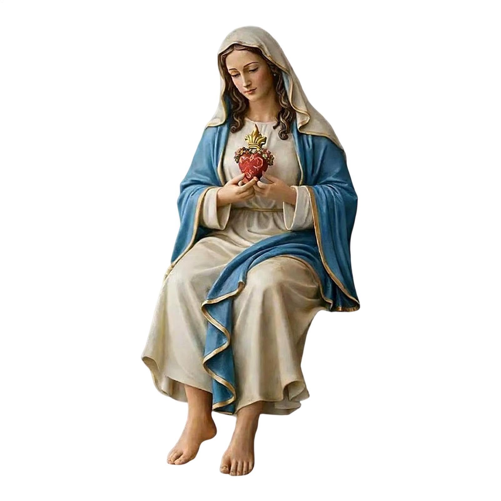 Statue de Marie figurine religieuse de sainte decoration table entree salon
