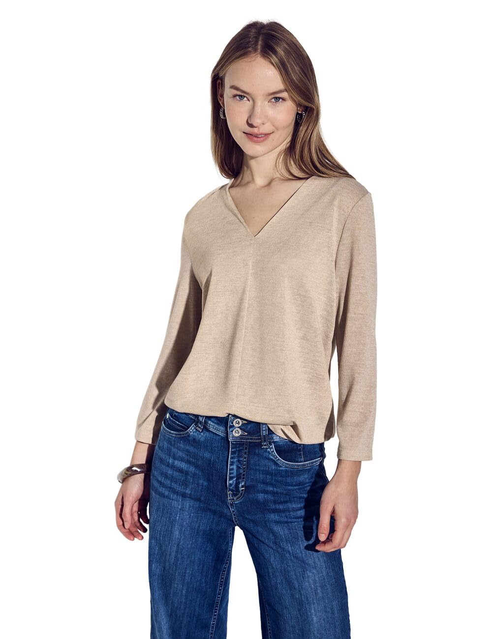 Damen Leinen-Look Shirt