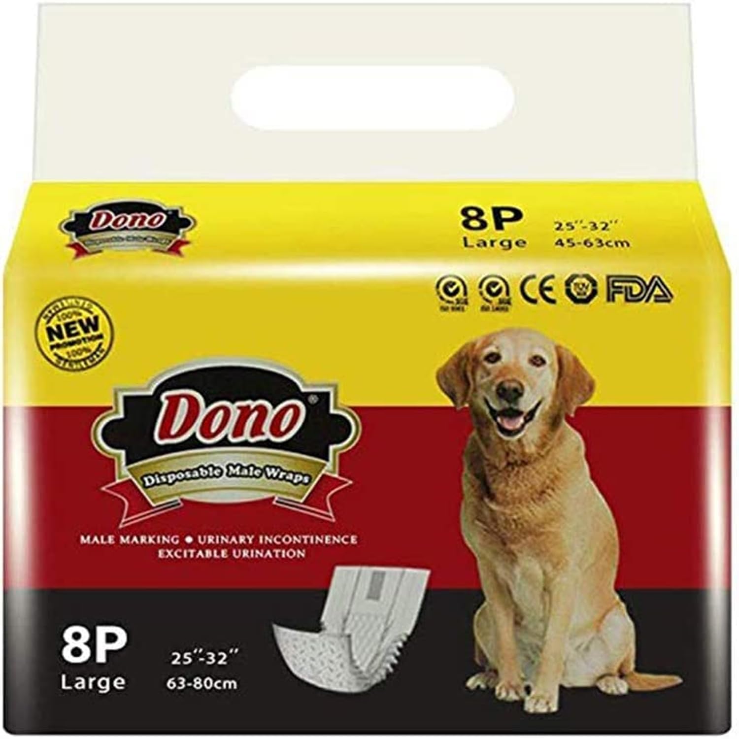 See full amazon price history chart for DONO Disposable Dog Diapers Male Dog Wraps Super Absorbent Soft Diapers for Dogs, with Wetness Indicator -8pcs (Size: Large, 25-32) DONO Disposable Dog Diapers Male Dog Wraps Super Absorbent Soft Diapers for Dogs, with Wetness Indicator -8pcs (Size: Large, 25-32) (B09TFRB3P6) Amazon Price History, Amazon Price Tracker