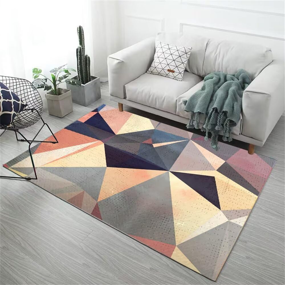 Moquette sol résistant à l'usure grand tapis géométrique