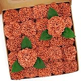 Piklado Artificial Wedding Cake Flowers Dahlia Flowers 25 pcs with Stem for DIY Wedding Decor Center
