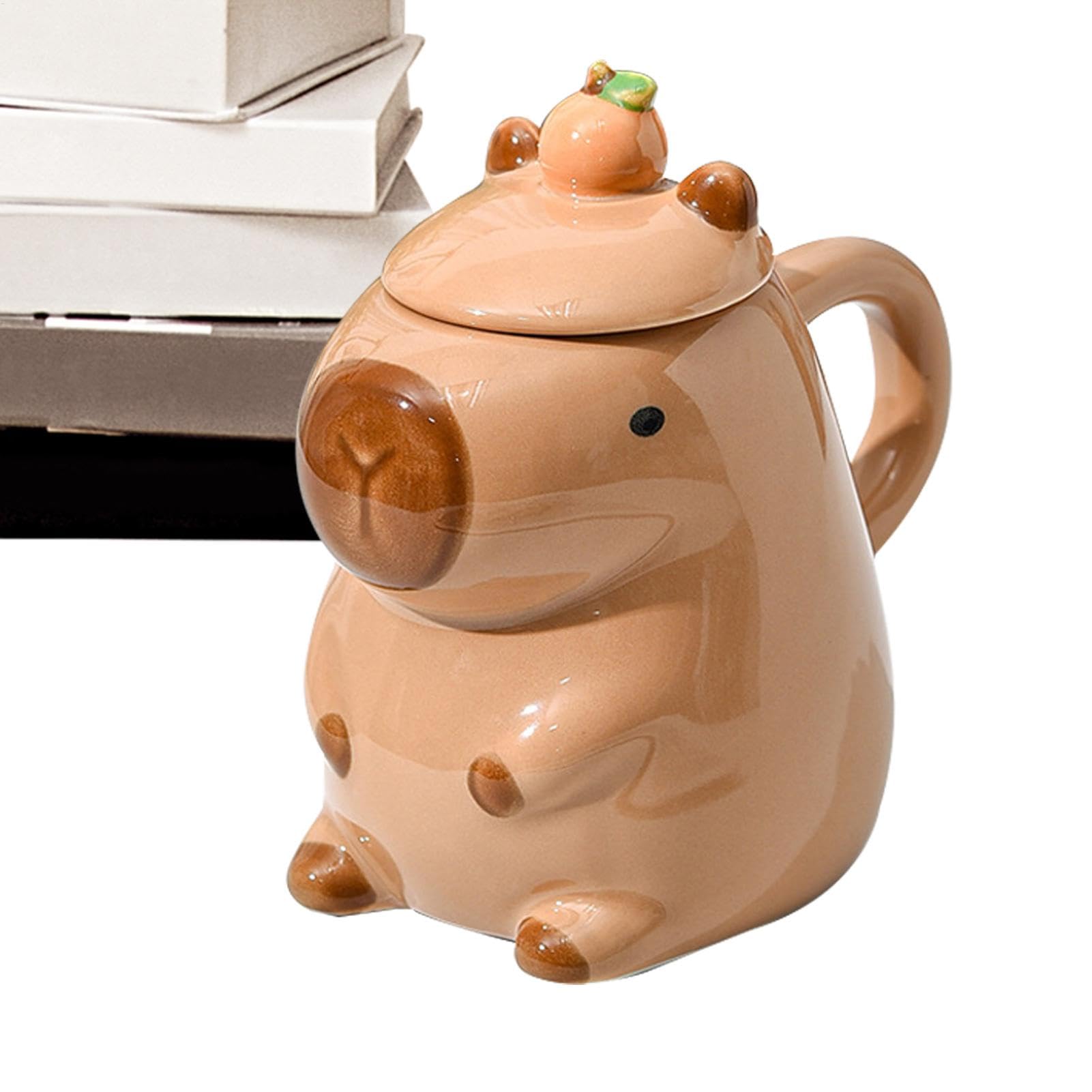 Taza para café de Navidad y Pascua con figuras de animales pintadas a mano
