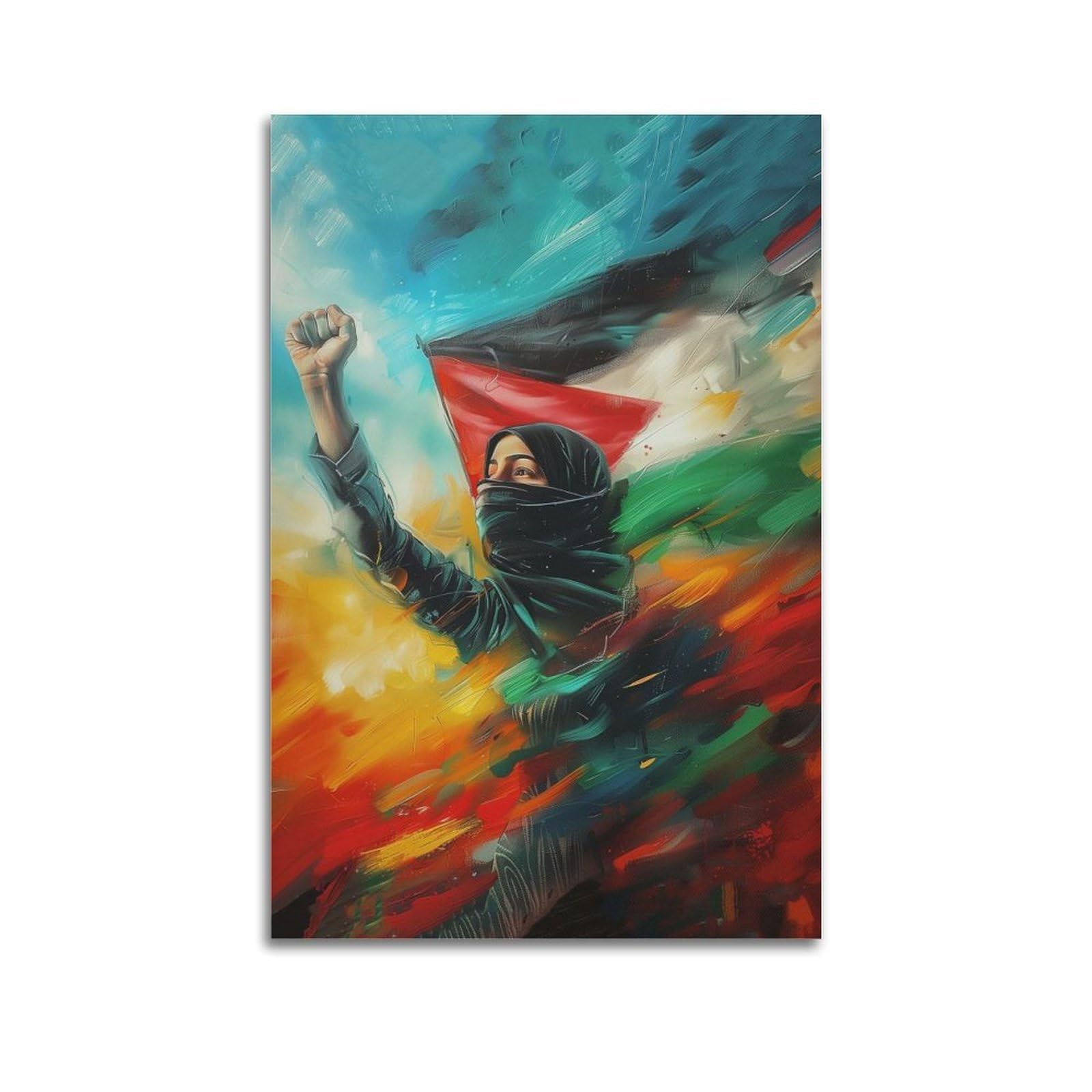 XKUGA Anti War Solidarity Poster Gaza Palestinian Catastrophe Modern Decorative Canvas Prints - Ideal Wall Art for Family, Man Cave, Game Room, Boys & Girls Bedroom 16x24inch(40x60cm)