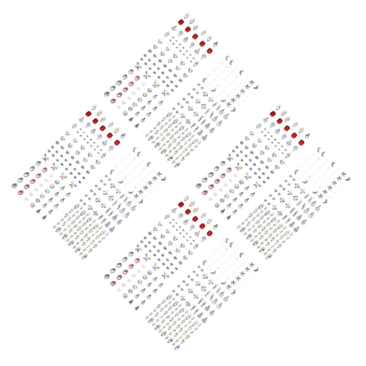 Didiseaon 24 Fogli Adesivi Con Strass Occhi Nail Art Stand Gemme Decalcomanie Gemme Per Il Trucco Viso Decori Viso Strass Decalcomania Gemme Del Corpo Trucco Strass Adesivi Strass Blush