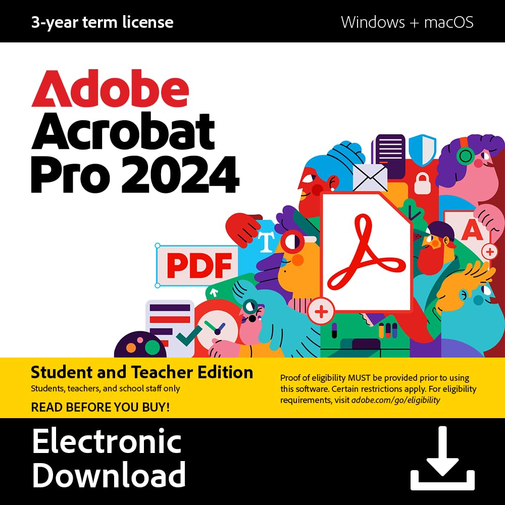 Acrobat Pro 2024 | Student and Teacher | PDF Software | Validation Required | 3-Year Term License | PC/Mac-image-11