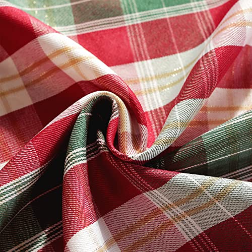 SASTYBALE Red and White Plaid Tablecloth,Rectangle Xmas Metallic Fabric Table Cloth Wrinkle Resistant Heavy Weight Polyester Table Cloths for Holiday Kitchen Dinning Tabletop(52" x 70") – Image 7