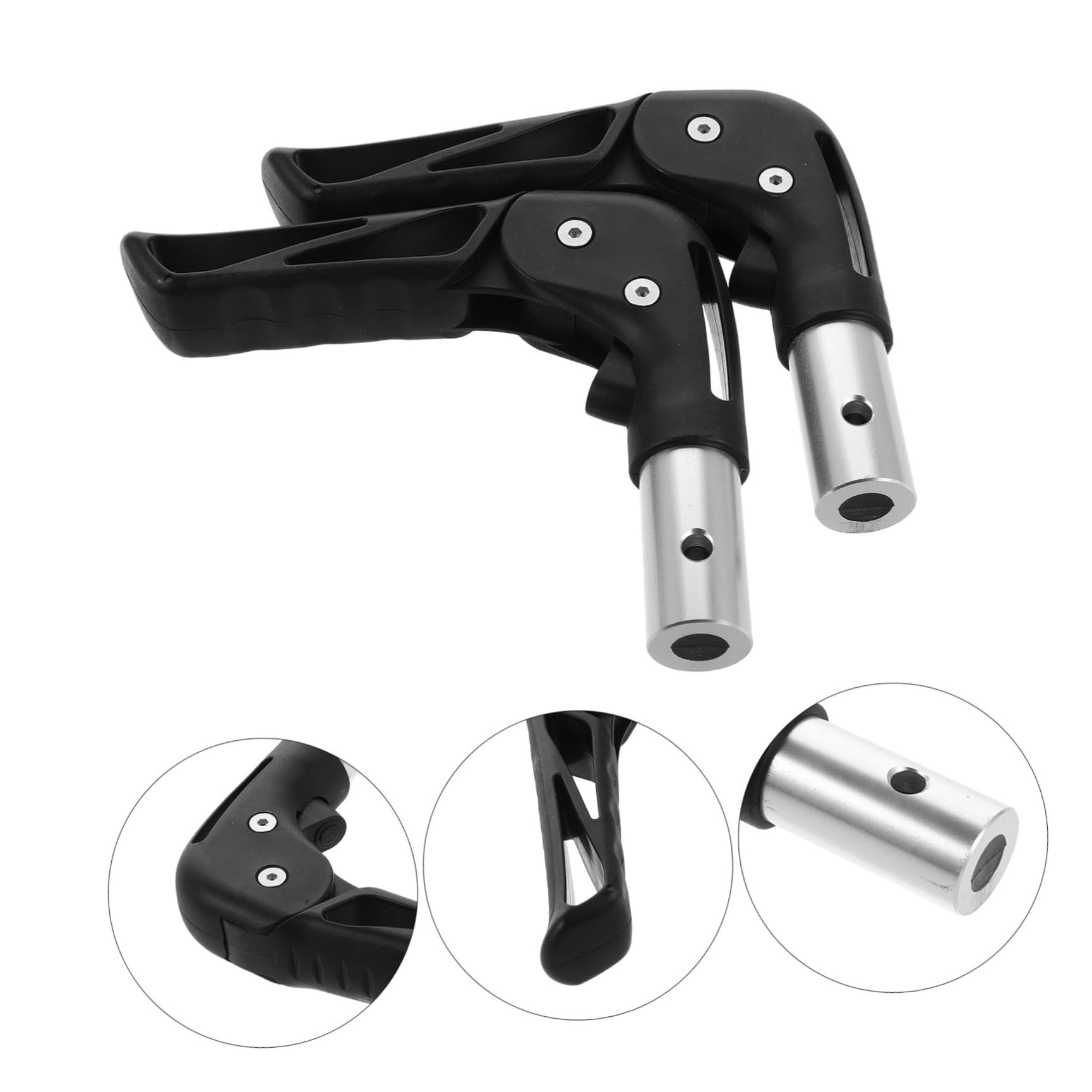 FRCOLOR Impugnature per Maniglie Carrozzina 22 Mm in Plastica e Metallo Antiscivolo Ergonomiche per Sedie a Rotelle Pieghevoli, Supporto Potenziato per Spinta Posteriore, 1 Paio