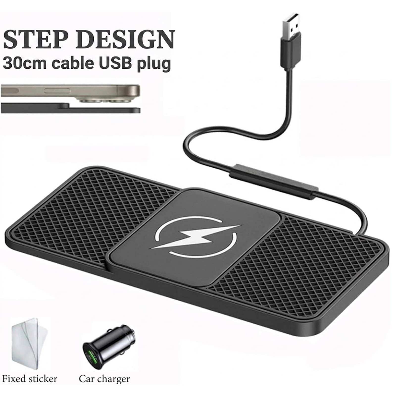 Chargeur sans Fil pour Toyota C-HR | Induction Rapide, Support Smartphone, Silicone Antidérapant, Station Recharge Auto, Tableau Bord, Maintien Sécurisé