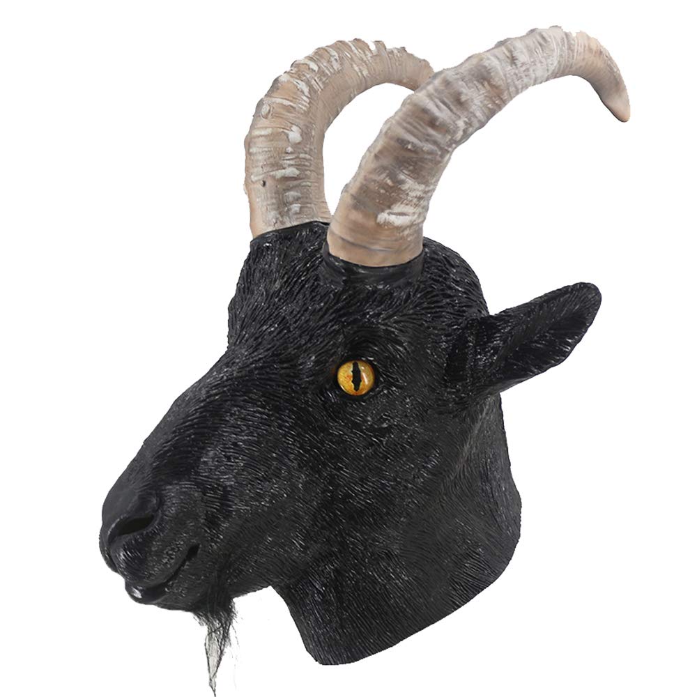 Goat Antelope Mask Latex Animal Head Mask Farmyard Animal Goat Mask Adults Halloween Party Costumes