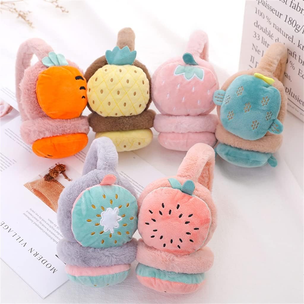 Carrot Women's Adjustable Fruit Earmuffs Winter Warm Folding Ear Warmers Cartoon Male Bags Muffs